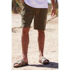 Clothing Threadbare 'Ricco' Linen Blend Cargo Shorts Khaki 34R