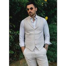 White Suits Truclothing Summer Suit Waistcoat Trousers Wedding Cream 50R