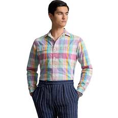 Polo Ralph Lauren Men Shirts Polo Ralph Lauren Classic Fit Plaid Oxford Shirt Pink/Seafoam Multi Men's Clothing