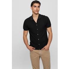 Guess Men Shirts Guess Joshua Waffle Shirt Black