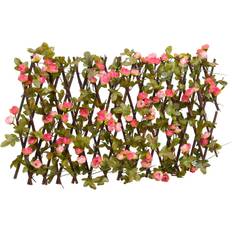 espalier med kunstig vedbend 180x20 udvidelig mørk pink
