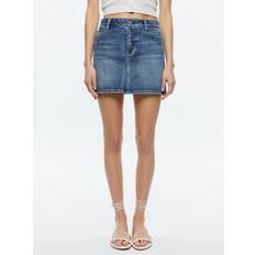 Blue - Short Skirts Alice + Olivia Joss Buckle Back Denim Mini Skirt BROOKLYN BLUE 27