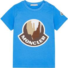 Moncler T-shirts Moncler Kids Printed Stretch-cotton T-shirt 12 months-3 Years Blue