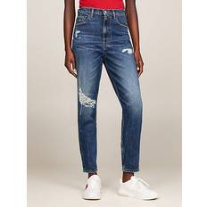 Tommy Hilfiger Women Trousers & Shorts Tommy Hilfiger Mom Ultra High Rise Tapered Faded Distressed Jeans DENIM DARK