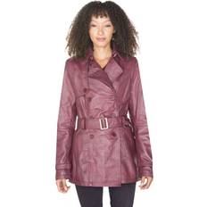 Red Coats Infinity Leather Nappa Leather Trench Coat-Mosul Burgundy