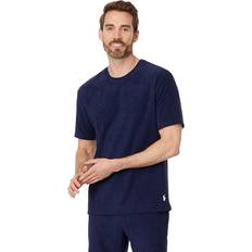 Polo Ralph Lauren Men Pajamas Polo Ralph Lauren Terry Cabana Short Sleeve Crew Navy/White Men's Pajama Sets Blue