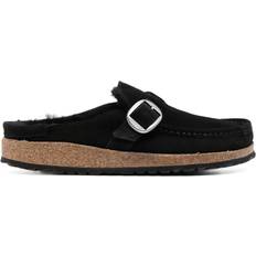 Birkenstock Outdoor Slippers Birkenstock Buckley Shearling Suede Leather - Black