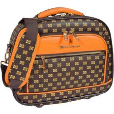 Bruna - Skinn Sminkväskor Infinity Leather Läder Brun Resväska Bagage Set - Brun