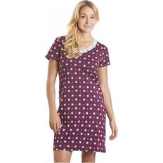 Cotton - Women Nightgowns Camille Floral Print Cotton Nightdress Purple 14-16