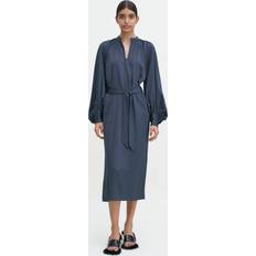 Evening Gowns - High Collar Dresses Filippa K Belted Long Sleeve Dress