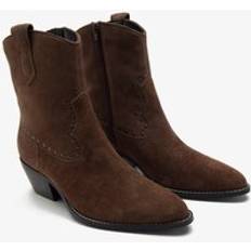 Off The Hook 'Kensal' Suede Leather Ankle Western Boots Chocolate
