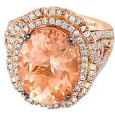18K Rose Gold 8.10 ct. tw. Diamond & Peach Morganite Ring