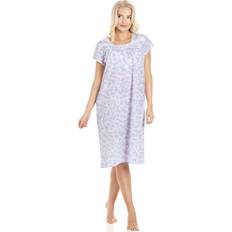 Lace Sleepwear Camille Blue, S Floral Short Sleeve Nightdresses