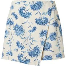 Abercrombie & Fitch Blue Skirts Abercrombie & Fitch Linen Blend Mini Wrap Skort Blue Floral Print