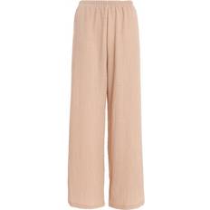 Clothing Quiz High Waist Textured Palazzo Trousers Stone