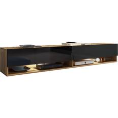 Gris Meubles TV P&B 2778000402 Oak Wotan/Black High Gloss TV Bench 180x30cm