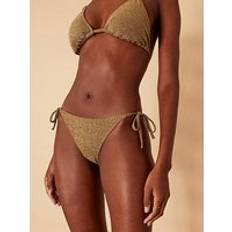 Gold Swimwear Accessorize Shimmer Bikini Bottoms Gold, Gold, 12, Women