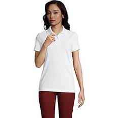 Lands' End L Tops Lands' End Women's Short Sleeve Basic Mesh Polo Shirt White XLarge