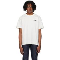 A.P.C. Off-White Flocked T-Shirt BLANC/DARK NAVY