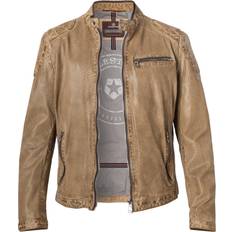 Milestone Jakker Milestone Herren Lederjacke beige Lammnappa unifarben