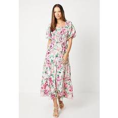 Clothing Dorothy Perkins rose puff sleeve shirred bodice midi dress