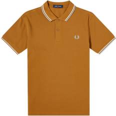 Clothing Fred Perry Men's Twin Tipped Polo Dark Caramel/Ecru/Navy