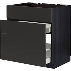 IKEA Svarta Skåp IKEA METOD diskbänk+3 frntr/2 lådor, svart/Nickebo Skåp