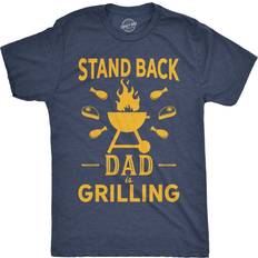 Clothing Crazy Dog T-Shirts Mens Stand Back Dad is Grilling Funny Fathers Day BBQ Tee for Guys Mens Funny Dad Joke for Men Funny Food Novelty Tees for Navy Dad