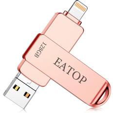 EATOP Flash Drives 128GB Intended for iPhone 15, Memory Stick Storage for Photos and Videos, USB External Memory Storage Flash Drive Compatible with iPhone iPad Android and Computers Rose Gold