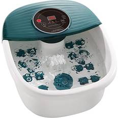 Curecure collapsible foot spa bath massager with heat, bubble and timer, 95-1. Green