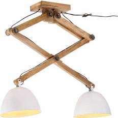 vidaXL 371931 White/Natural Pendellampa 29cm