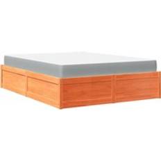 Beds & Mattresses vidaXL Bed with Mattress Wax Pine