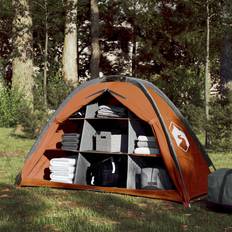 vidaXL Storage Tent Bike Tent 9 Compartments Grey and Orange 185T Taffeta