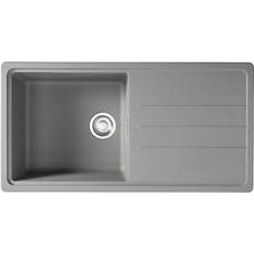 Franke Grey Kitchen Sinks Franke junos jsd611-97ug 1.0 bowl tectonite inset