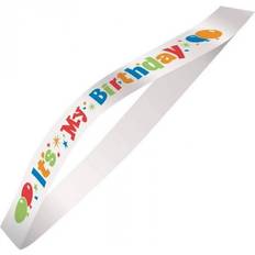 Balloons Unique Party My Birthday Satin Sash One Size White