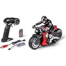 Carson 500404281 RC Devil Bike 100% RTR röd fjärrstyrd motorcykel, 50 minuters körtid, RC-cykel, present till