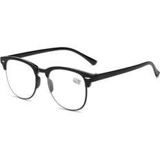 Megabilligt Black Clubmaster Reading Glasses Styrke 3.0 Glass