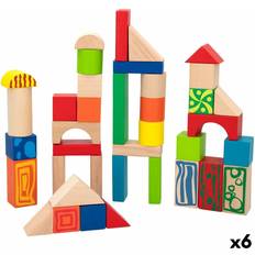 Wooden Blocks Woomax Construction set 50 Pieces 6 Units