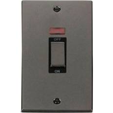 Electrical Accessories SE Home Black Nickel 2 Gang Ingot 45A Switch With Neon