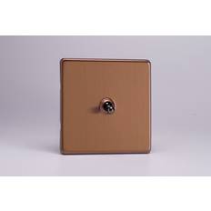 Wall Switches Varilight Urban 1G 10A Toggle Switch Brushed Bronze Screw Less Plate