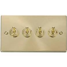 Electrical Accessories SE Home Satin Brushed Brass 4 Gang 2 Way 10AX Toggle Light Switch