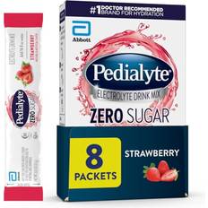 Pedialyte Electrolyte Drink Mix, Zero Sugar, Strawberry, 8 Powder