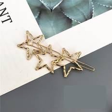Gold Hair Clips Handmade Gold-Plated Hair Clip Three Stars in A Row