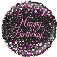 Ballons Texte & Thème Oaktree Holographic Happy Birthday Foil Balloon Black One Size