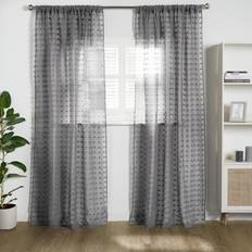 Grey - Transparent Curtains OHS Voile 139.7x221cm