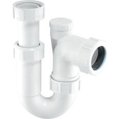 Plumbing Mcalpine SR10V 1¼ x 75mm Water Seal Running Tubular Swivel 'P' Trap with Anti-Syphon Valve. Silentrap