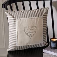 Chair Cushions on sale Dibor Grey Striped Heart Indoor Chair Cushions White (40x40cm)