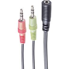 Shiverpeaks Headset Y-Adapter TRRS Buchse 3.5mm CTIA 0.15m 0.2m
