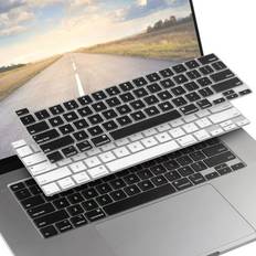 2 keyboard cover skin compatible with 2020 macbook pro 13", black