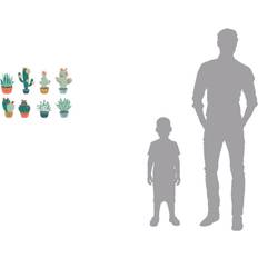 8 Large Cactus Stickers green medium solid with desig GREEN